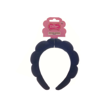 Μαύρη βελούδινη στέκα μαλλιών Croissant