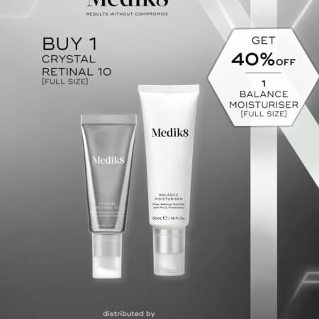 Combo Medik8 Crystal Retinal 10 30ml + Balance Moisturiser & Glycolic Acid Activator 50ml