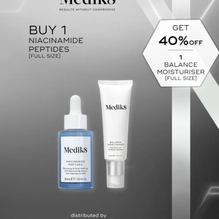 Combo Medik8 Niacinamide Peptides 30ml + Balance Moisturiser & Glycolic Acid Activator 50ml